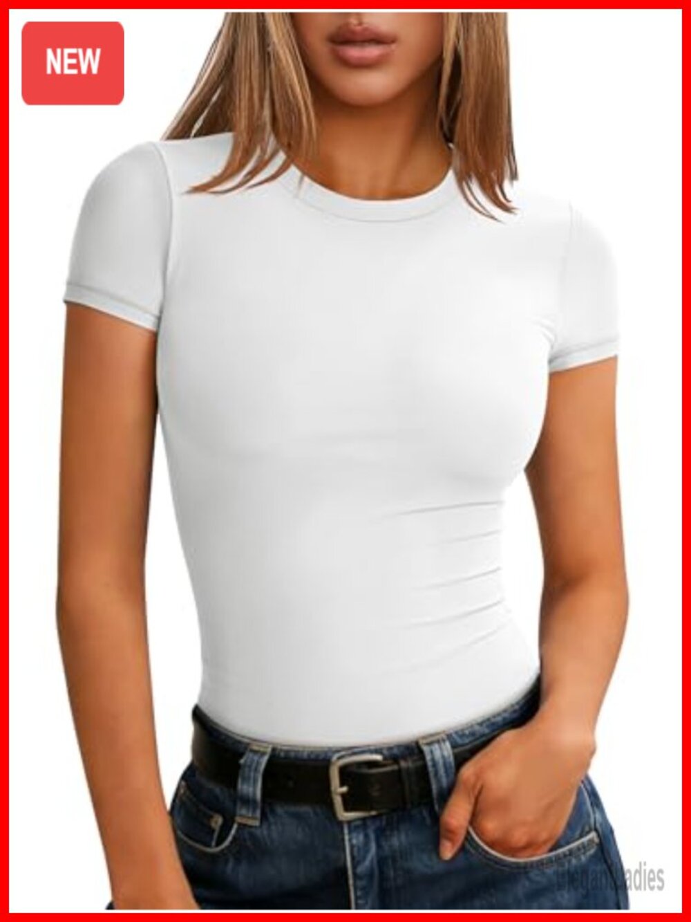 Short Sleeve Double Lined Fitted Tee Nylon Elastane Crewneck Workout